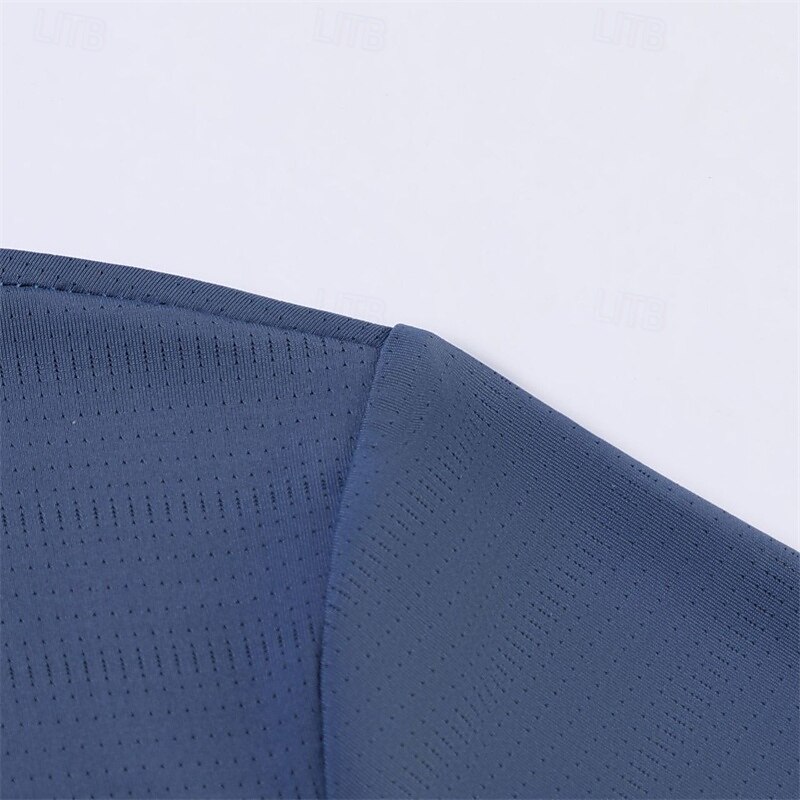 Men's Golf Shirt Golf Polos Shirts Work Casual Lapel Short Sleeve Basic Modern Plain Patchwork Buttons Summer Regular Fit Lake blue Black White Navy Blue Golf Shirt3