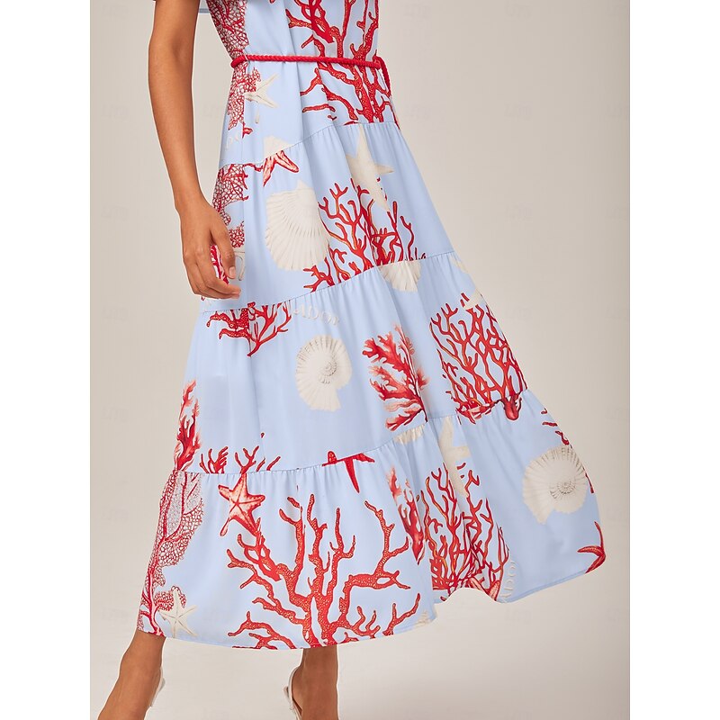 Ocean-Inspired Vacation Print Dress4