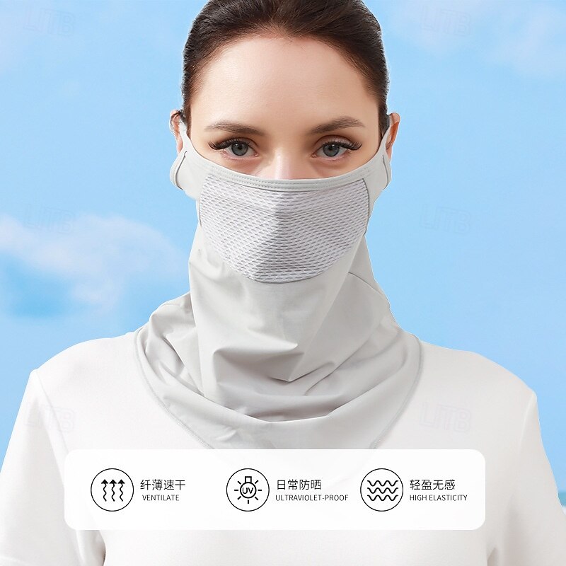 Sunscreen Mask For Women Mesh Mask Anti-ultraviolet Half-face Sports Mask Neck Protection Summer Thin Sun Veil2
