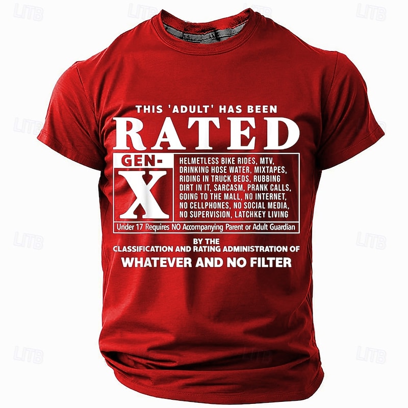 Men's Rated Gen X T-Shirt - Funny Vintage 