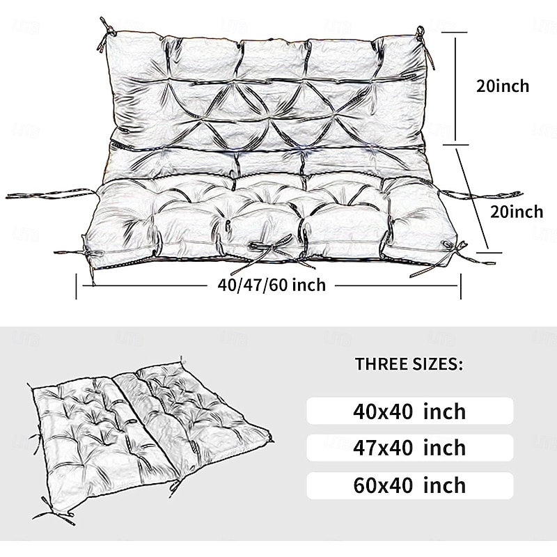 Porch Swing Cushions, Patio Cushions 2-3 Seater Waterproof Swing Chair Cushions for Outdoor Furniture, Thicken 4in Outdoor Swing Cushions, for Outdoor Patio Garden2