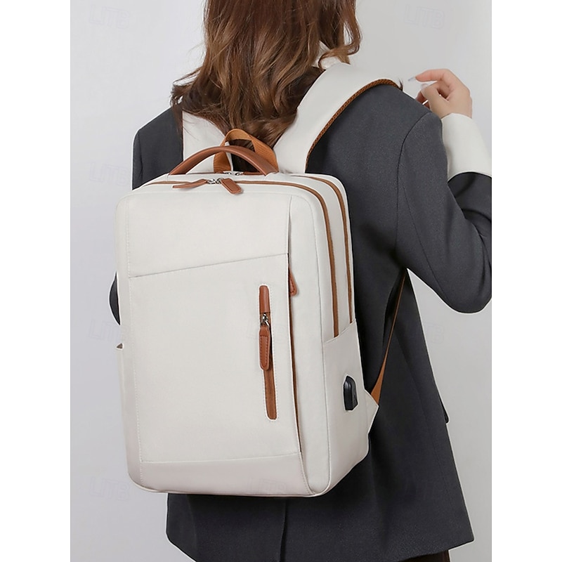Women's Laptop Backpack with USB Charging Port - Durable Waterproof Fabric, Multi-compartment Design, Stylish and Practical for School, Commuting and Travel2