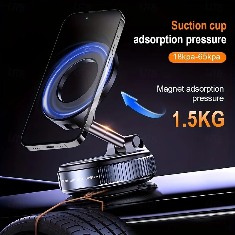 Foldable Magnetic Car Phone Holder Removable No Adhesive Mount Waterproof Universal Stand for Dashboard and Desk in Black or White3