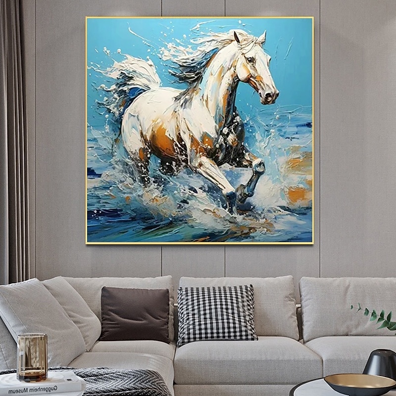 Handmade Oil Painting Canvas Wall Art Decoration Modern Fine Horse Gallop  for Home Dance Studio Decor Rolled Frameless Unstretched Painting3