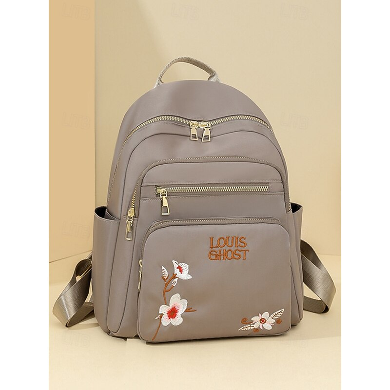 Women's Stylish Embroidered Backpack with Multiple Pockets, Adjustable Shoulder Straps – Perfect for Daily Use, Travel and School2