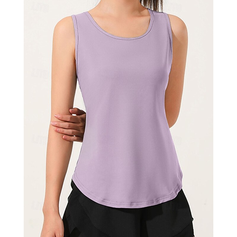 Women's Solid Colored Workout Tank Top Sport Shirt Sports Tank Top Tank Top Sleeveless Tennis Golf Pickleball Crew Neck Cutout Back Mesh Back Black Purple Green Tennis Clothing2