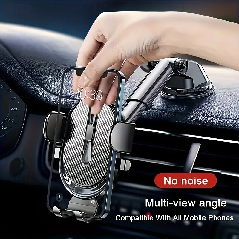 ABS Dashboard Car Cell Phone Holder - Waterproof Swivel Holder Stand with Suction Cup for Auto Multi-Function Navigation Clip Supports Smartphones Size 4-72