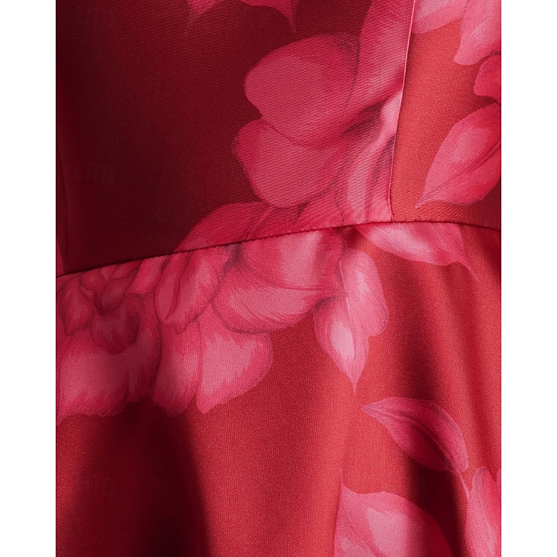 Floral PrintCocktail Dresses Elegant Dress Semi Formal Wedding Guest Dress Maxi Length Sleeveless One Shoulder Satin with Side Pockets4