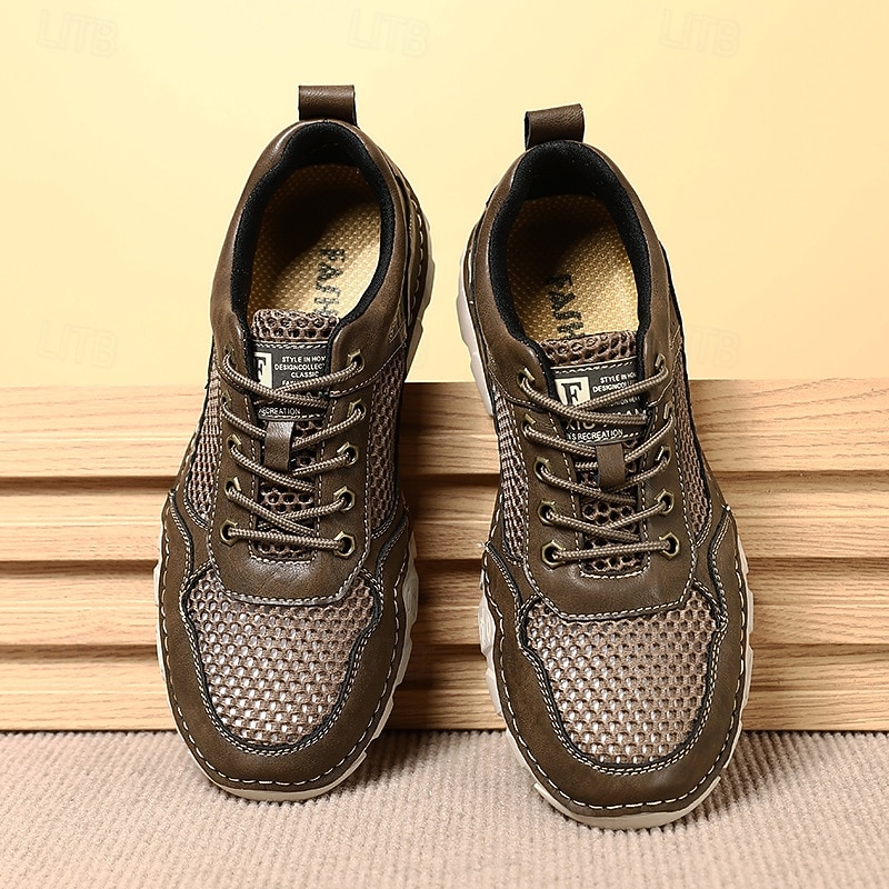 Men's Brown Mesh Sports Sneakers – High-performance Athletic Shoes for Running, Hiking and Casual Wear2