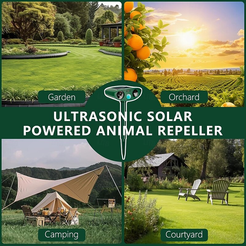 Solar Animal Repellent Ultrasonic, Cat Repellent Outdoor Deer Repellent Devices with Motion Sensor Animal Repeller to Repel Cat Deer Squirrel Rabbit Dog Skunk for Yard Lawn Garden Outdoor4