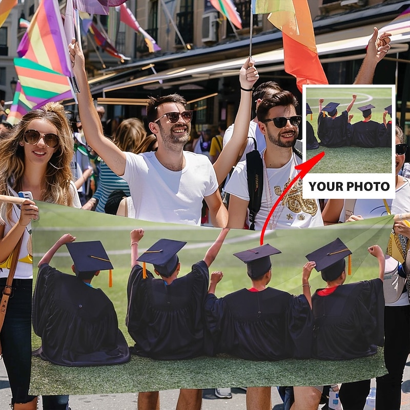 Graduation Customized Parade Flag Best Graduation Gift Banner Design Your Own Photo/Text/Logo Banner Sign 1pc - Main Image