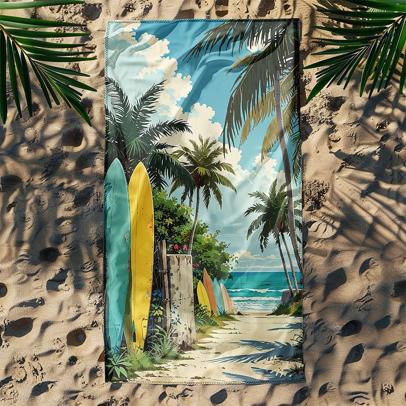 Printed Beach Towel, Lightweight Quick-Dry Sand-Free Beach Blanket, Ideal for Travel, Pool, and Outdoor Use4