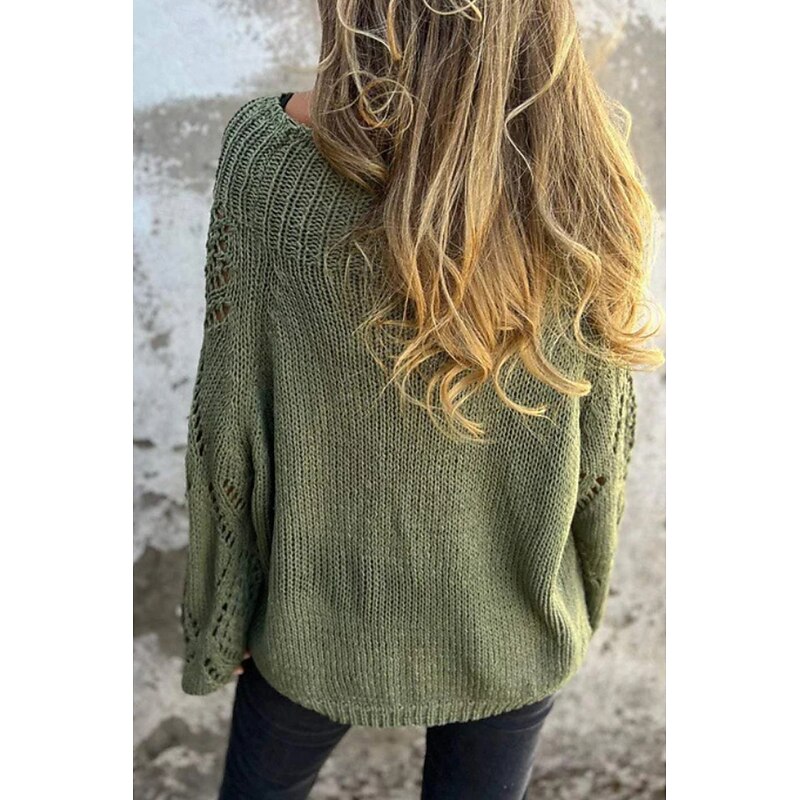 Women's Blouse Plain Basic Modern Casual Long Sleeve Turtleneck Regular Tops Daily Going out Cut Out Black White Green Khaki Gray Summer3