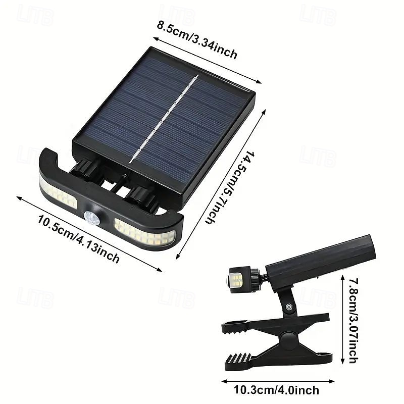 1/2PCS Solar Wall Lights Clip Light with Motion Sensor 40 LED Outdoor IP55 Waterproof USB/Solar Charging Suitable for Fence Garage Camping Garden Walkway Lighting2