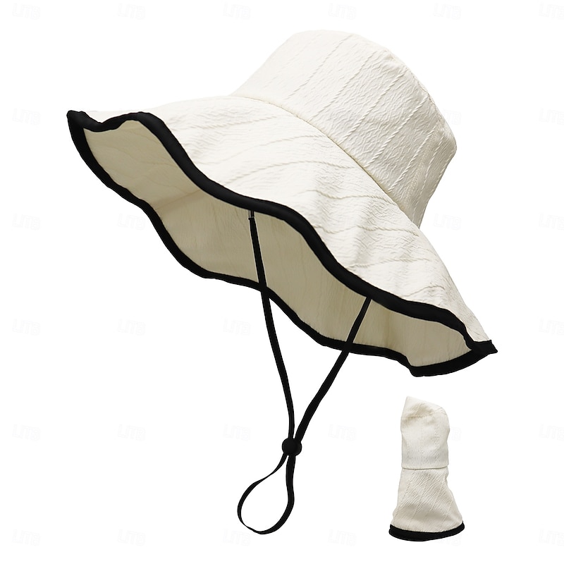 Sun Hat for Women Summer Sun Protection Fisherman Hat Outdoor Camping Sun Hat Anti-ultraviolet Plain Big Brim