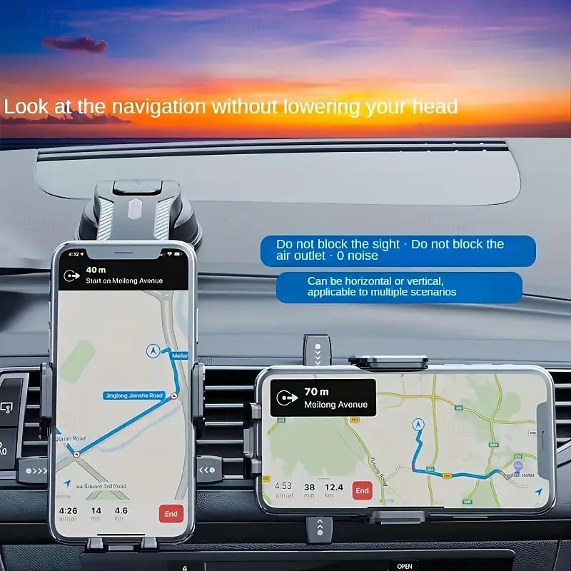 Car Auto Lock Fixed Suction Cup Cell Phone Holder Swivel Adjustable Front Window Navigation Holder4