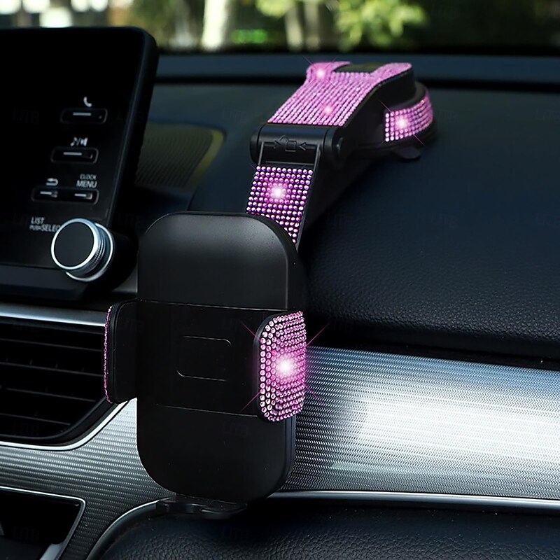 Car Diamond Cell Phone Holder Suction Cup Car Phone Holder Universal Multifunctional 360 Rotating Anti-Handshake Navigation Bracket4