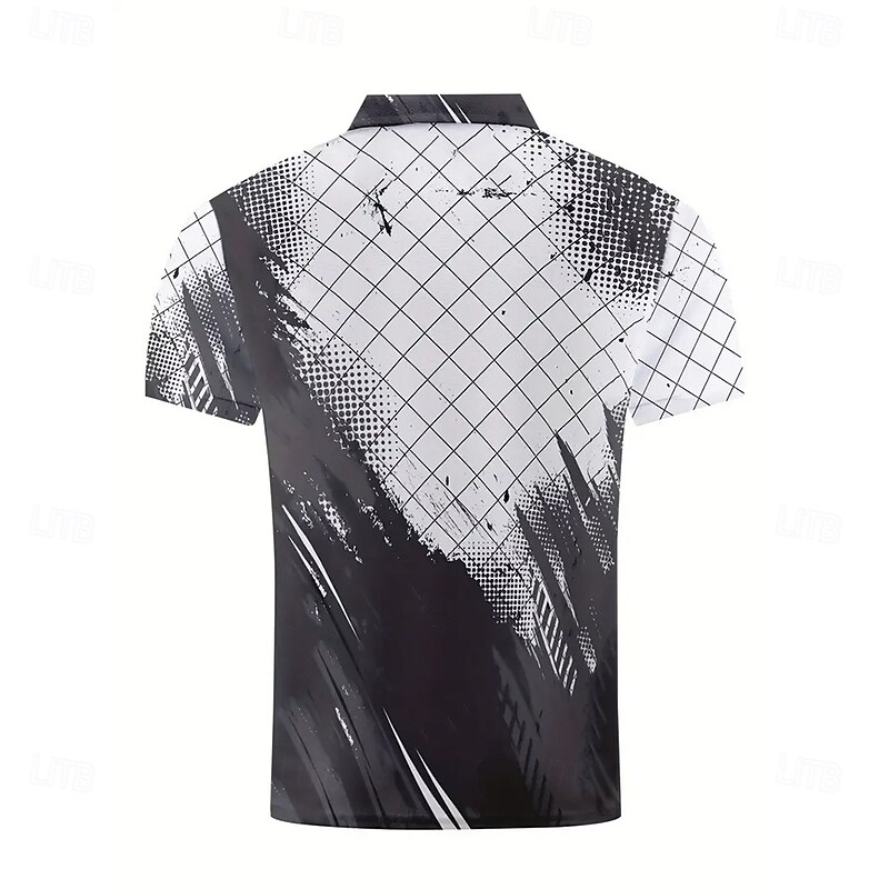 Men's Abstract Line Polo Short Sleeve Polo Shirts Collared Shirts Business Casual Outdoor Athleisure Daily Wear 3D Print Summer Red Blue Gray2