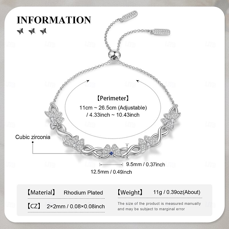 Personalized Birthstone Butterfly Bracelet for Women, 12 Month Natural Gemstone Jewelry, Custom Lucky Protection Gift for Mom, Wife, Girlfriend, Mother's Day, Valentine's Day, Christmas2