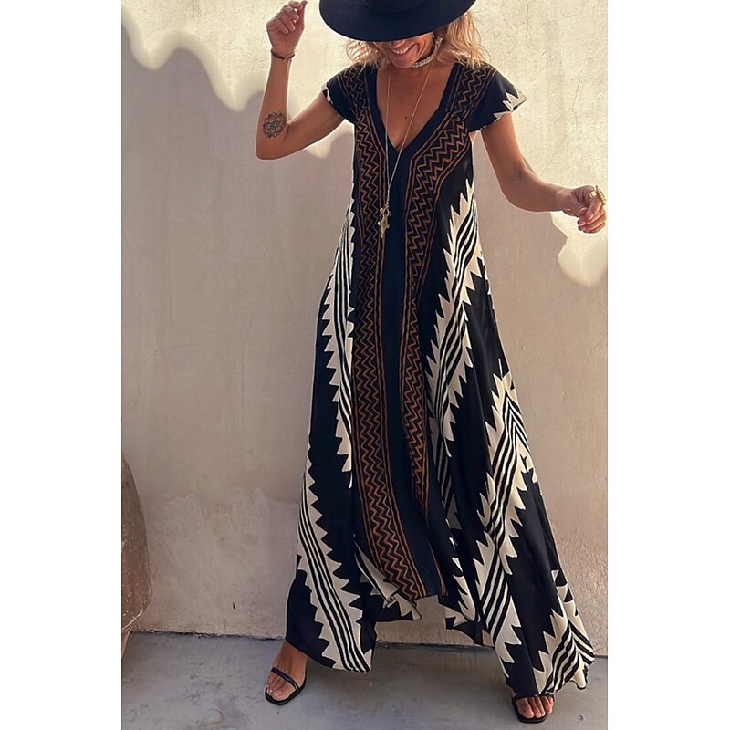 Women's Midi Dress Cocktail Dress Floral Dress Boho Dress Fashion Modern Vacation Tea Party Going out Regular Fit Flower Sleeveless V Neck Black Wine Blue Dark Green Summer2