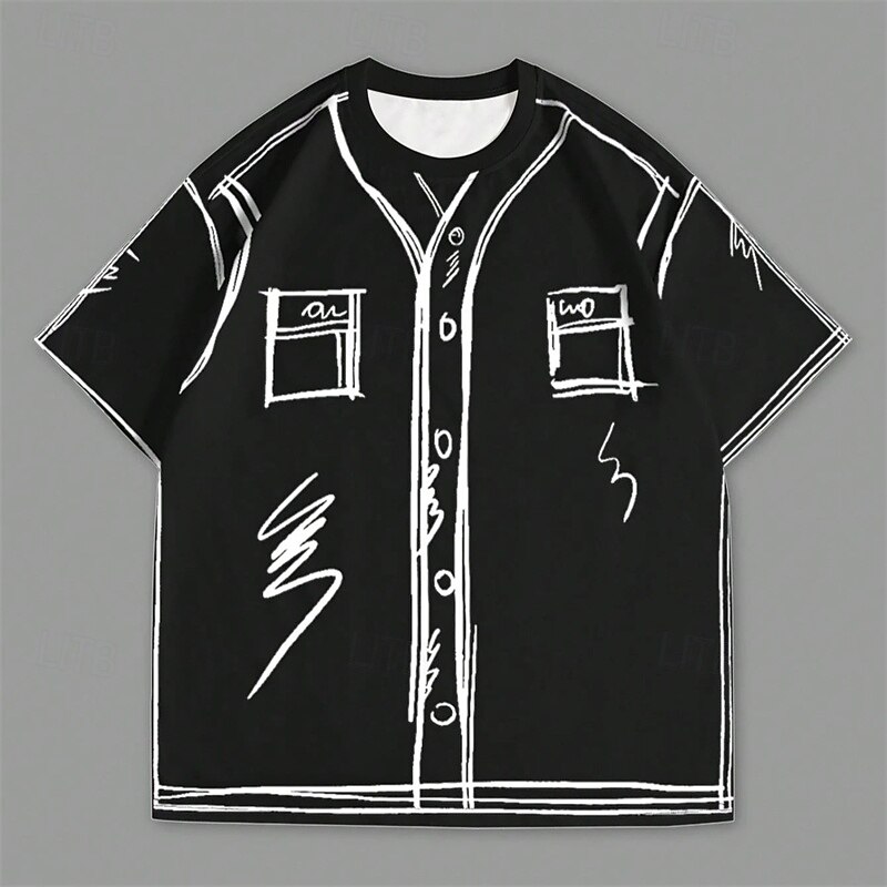 Men's T Shirt Tee Short Sleeve Shirt Tee Top Short Sleeve Crew Neck Summer Printed Fashion Designer Basic Graphic Vacation Street Going out Black Pink Blue Top Tee for Men