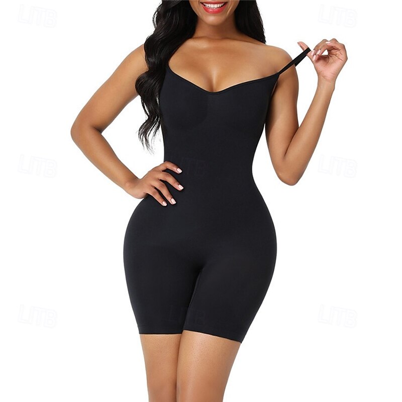 Women's Plus Size Romper Bodycon Solid Color Spaghetti Strap Sleeveless Round Neck Backless Home Bodycon Top Black Brown Apricot All Seasons3