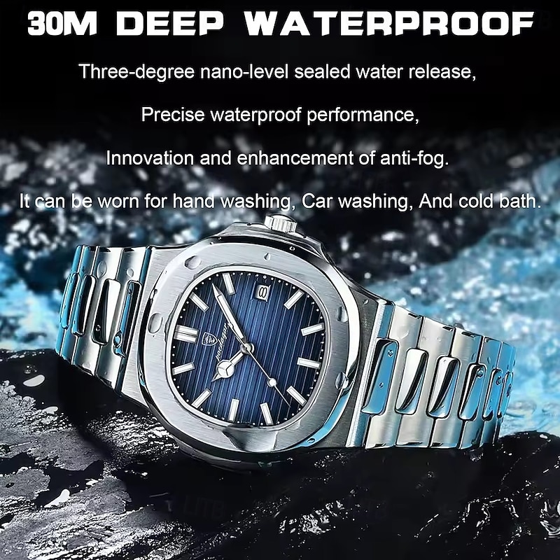 Women's and Men's Mechanical Watch, Casual Business, Shock Resistant, Luminous Date, 304 Stainless Steel Wristwatch4