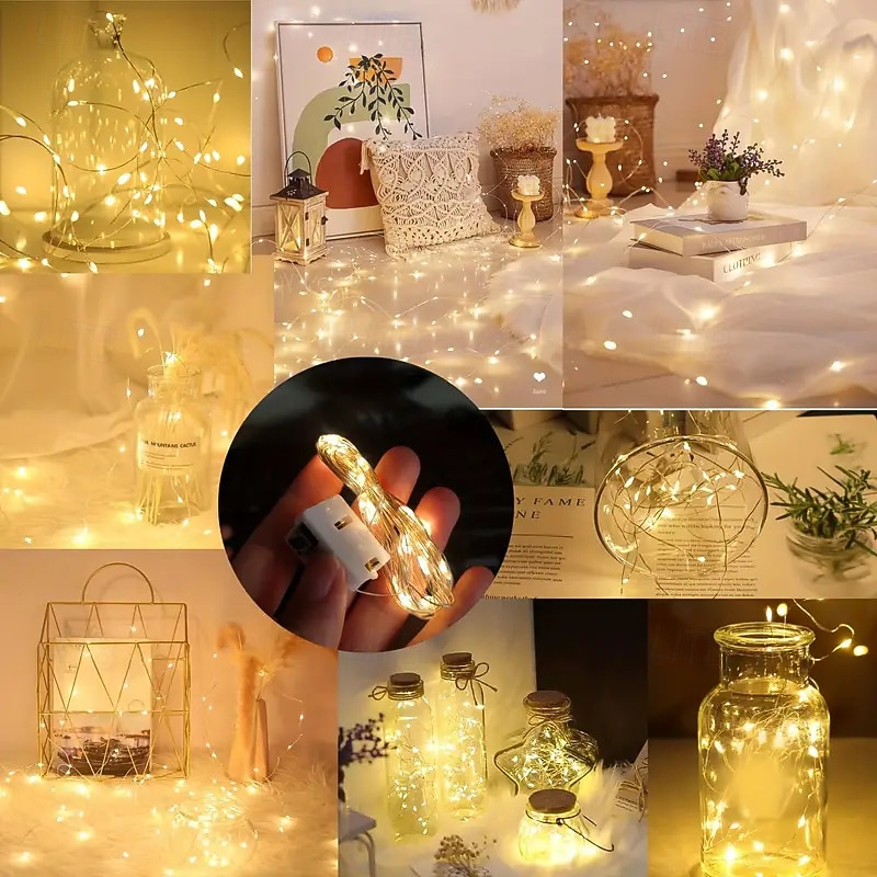 Battery Powered LED String Lights, 10 Packs Indoor Balloon Decoration, Mini LED Party, Wedding, Christmas, Full Star Mood Lights