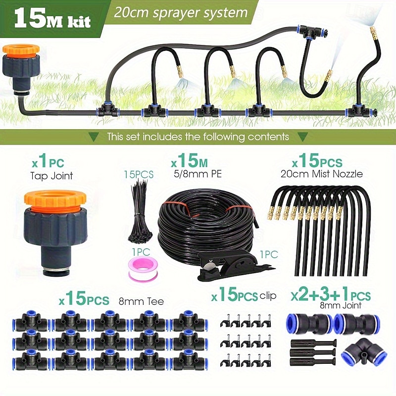Drip Irrigation Kit Automatic Drip Irrigation System, 360 Bendable Garden Irrigation System, Garden Watering System Adjustable Bendable Nozzle Copper Sprayer System for Garden Yard2