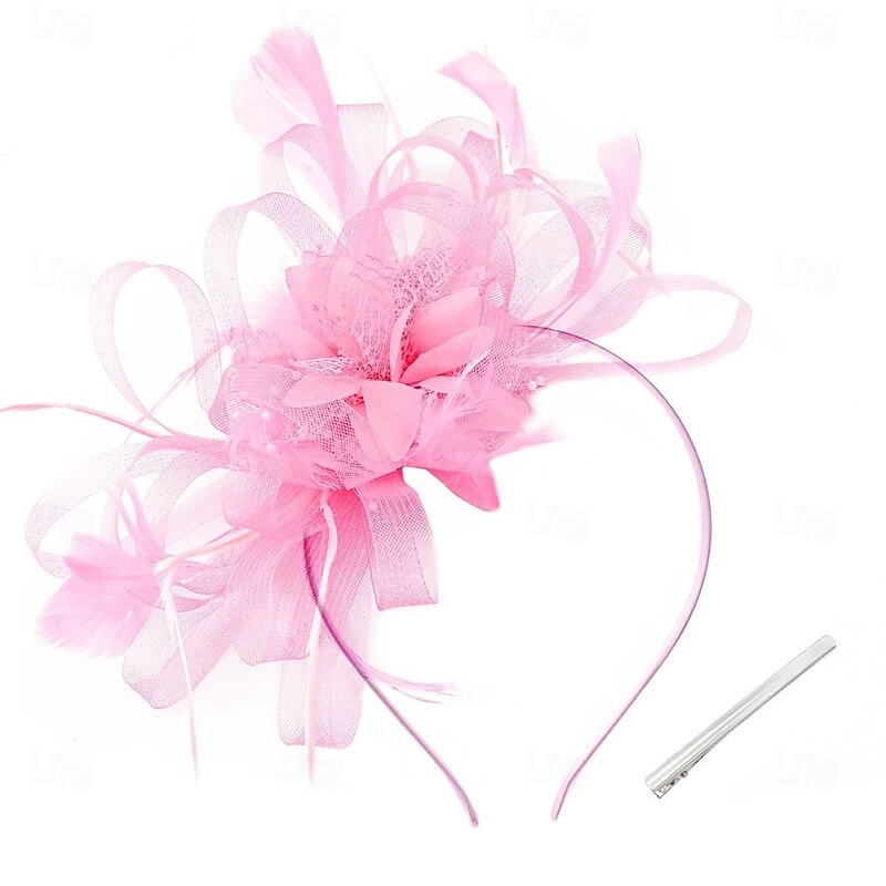 Women's Fascinators Feathers Mesh Ribbons Kentucky Derby Hat Tea Party Hats with Headband and Clip Fascinator Hat