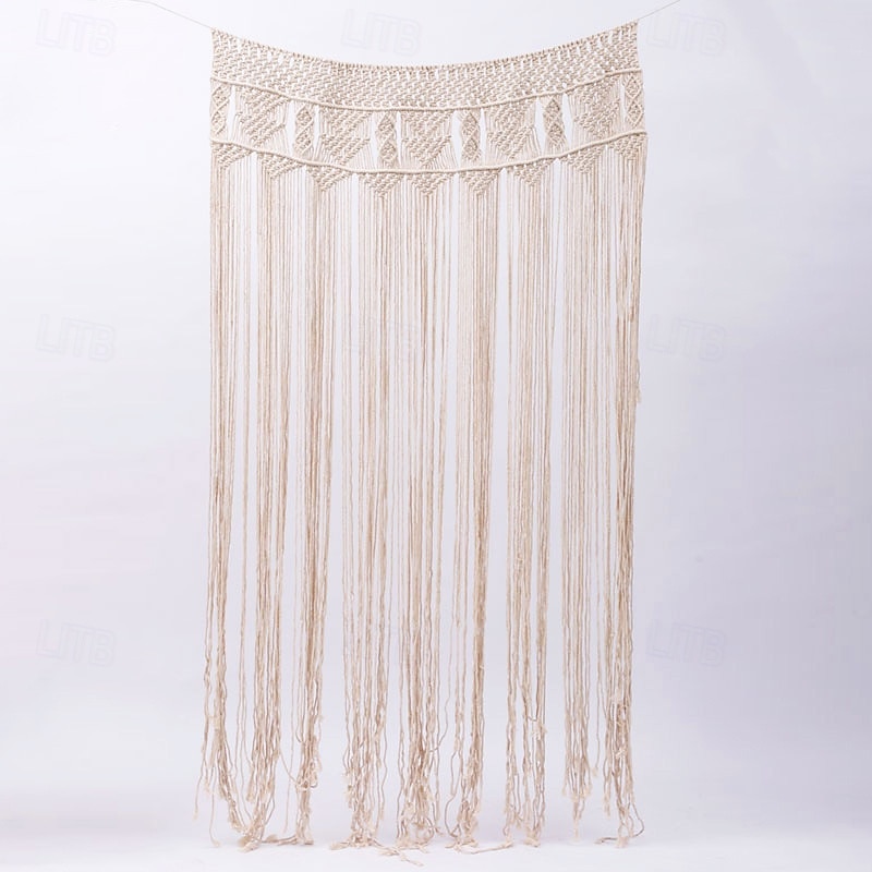 Boho Doorway Curtains Macrame Valance Wall Hanging Home Macrame Woven Tapestry Butterfly Curtain Decoration Room Divider Headboard Wedding Backdrop 35" W x79" L3