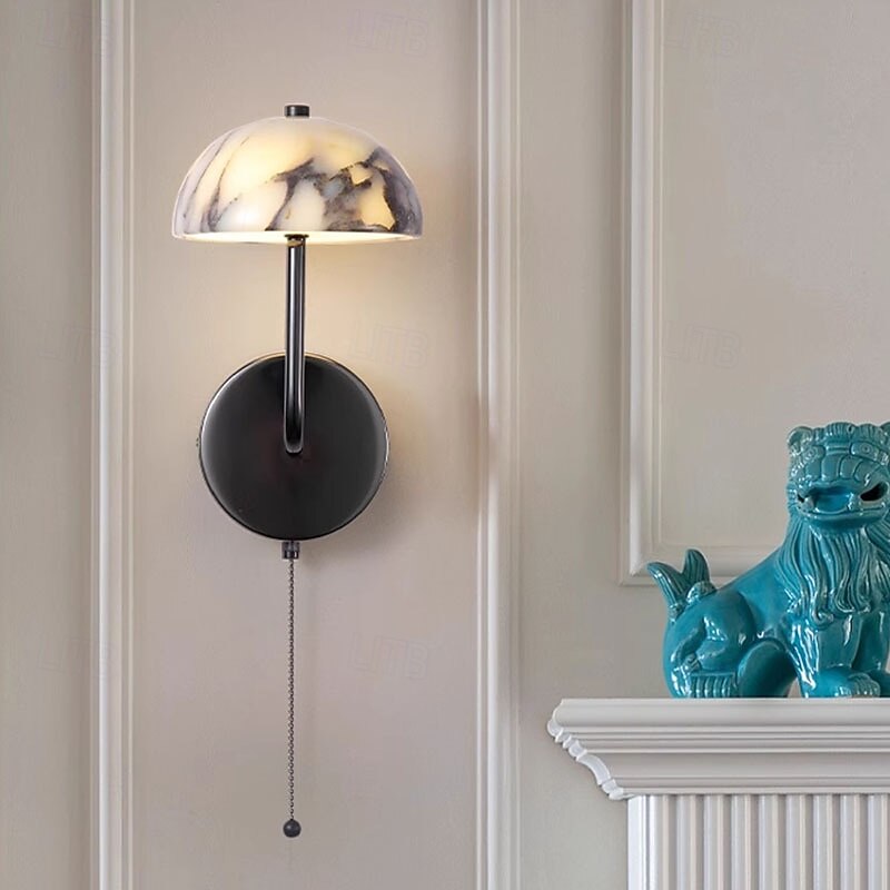 LED Wall Lamps Marble Minimalism Warm White Light Wall Sconces Modern Contemporary Style Living Room Bedroom Dining Room Metal Wall Light2