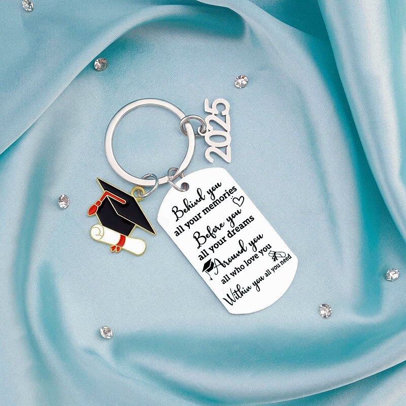 5 PC 2025 Graduation Gifts for Her Him Class Of 2025 Graduation Keychain for University College Middle High School Graduate 2025 Souvenir for Senior Masters Degree Student 2025 College Gift Ideas3