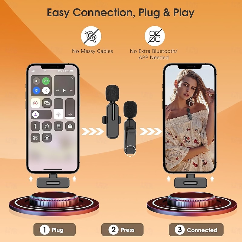 Wireless Lavalier Microphone for iPhone and Android, USB-C Mini Microphone with Noise Reduction, Perfect for Recording, Vlogging, YouTube, TikTok, Podcasts, and Interview Video2
