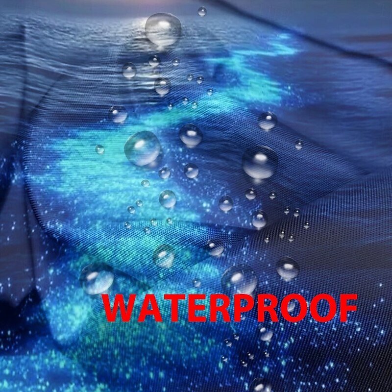 Waterproof Outdoor Curtain Privacy, Sliding Patio Curtain Drapes, Pergola Curtains Grommet 3D Ocean Twinkling Landscape For Gazebo, Balcony, Porch, Party, 1 Panel4