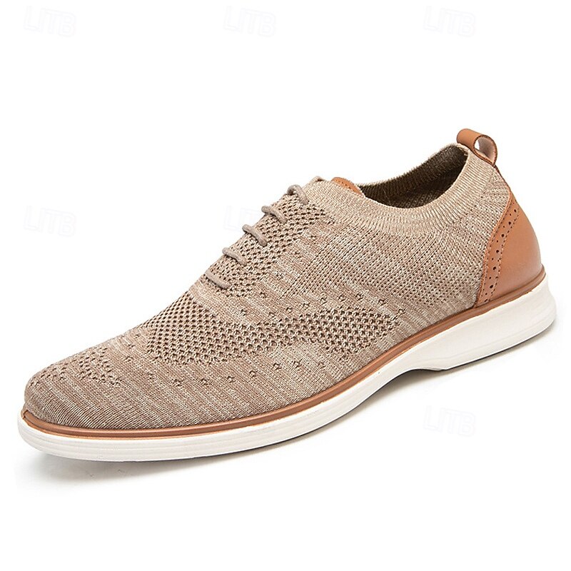 Men's Breathable Knit Casual Sneakers – Lightweight Lace-Up Walking Shoes for Daily Wear and Travel3