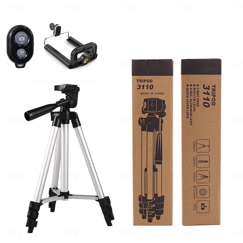 Phone Tripod, Tripod for Phone Holder Mount/Wireless Remote for Cell Phone/Camera/Webcam/GoPro, Tabletop Lightweight Tripod for iOS/Android/Smartphone