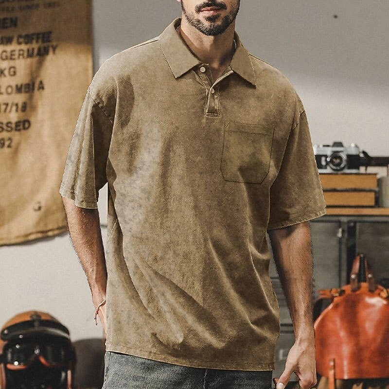 Men's Golf Shirt Golf Polos Shirts Work Casual Lapel Short Sleeve Basic Modern Plain Buttons Pocket Summer Regular Fit Black Navy Blue Khaki Army Green Gray Golf Shirt2