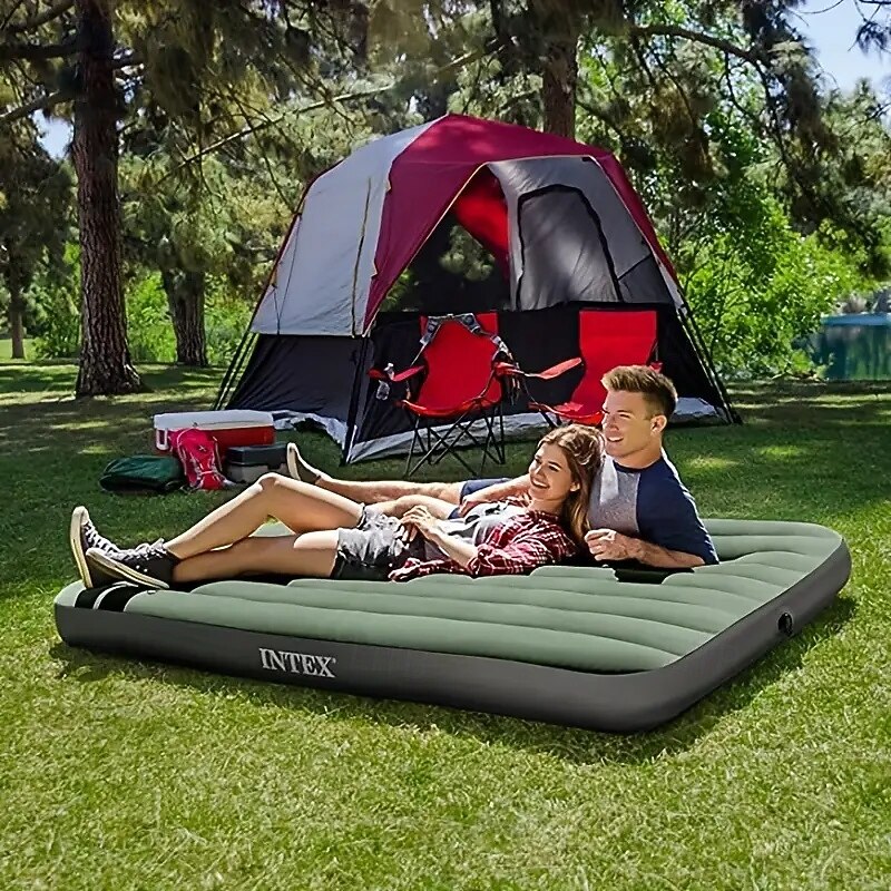 Pack of 1 Inflatable Mattress Household Single Double Thickened Lazy Bed Outdoor Portable Lunch Break Folding Air Mattress Bed Comfortable Outdoor Camping and Hiking3