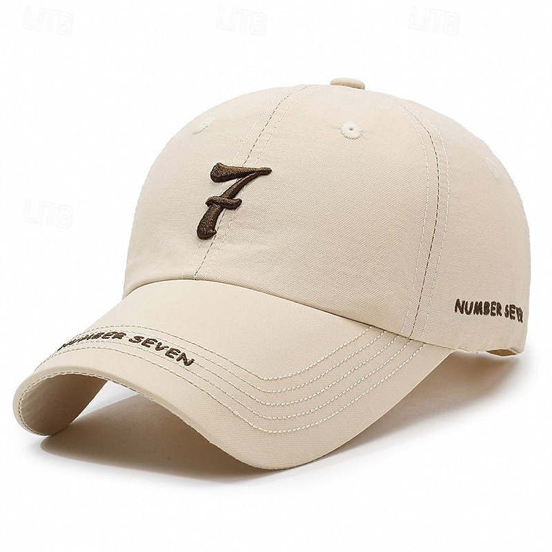Men's Baseball Cap Sun Hat Trucker Hat khaki Gray Polyester Embroidered Fashion Casual Daily Festival Letter & Number Adjustable Sunscreen Breathable
