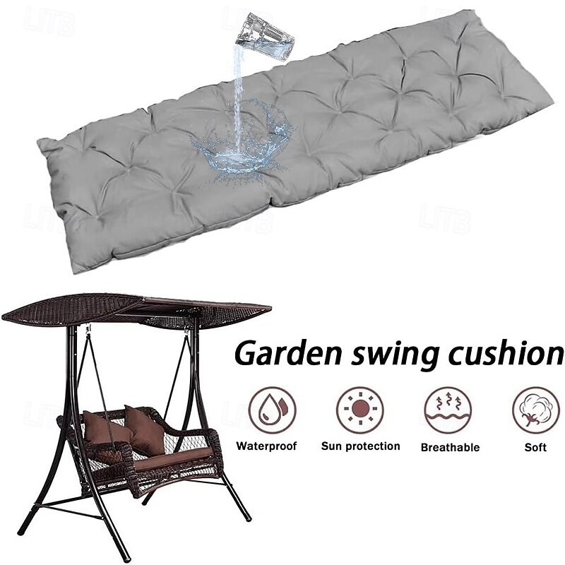 100% Waterproof Sun-proof Outdoor Chair Cushions Wooden Chair Cushion Bench Cushion Swing Chairn Non-removable For Outdoor Patio Garden Lawn Yard
