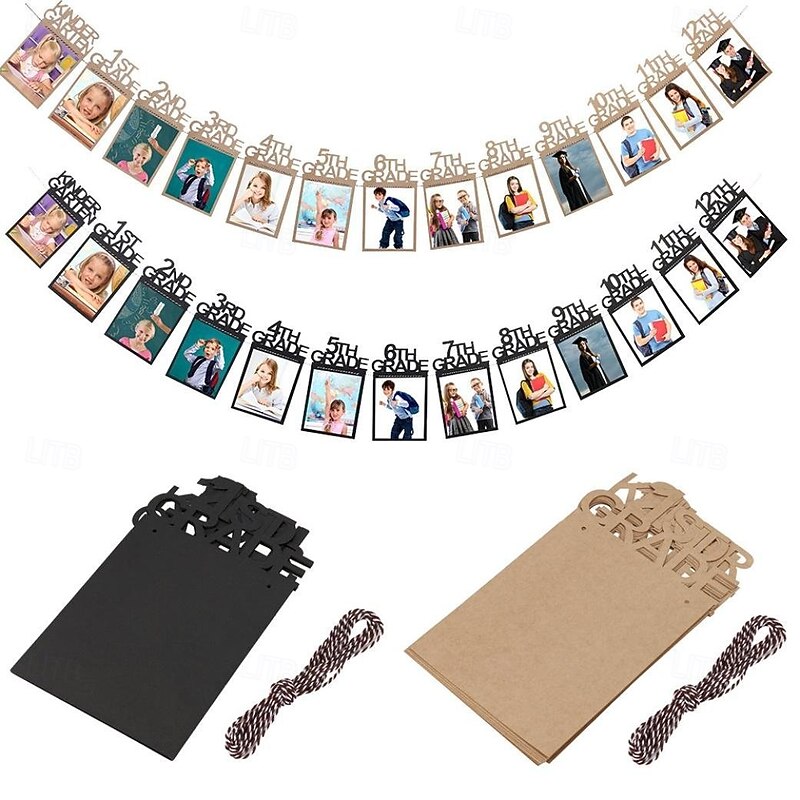 Large K-12 Graduation Photo Banner Graduation Picture Banner Black Graduation Decorations 2025  Graduation Picture Display for 2025 Graduation Decorations