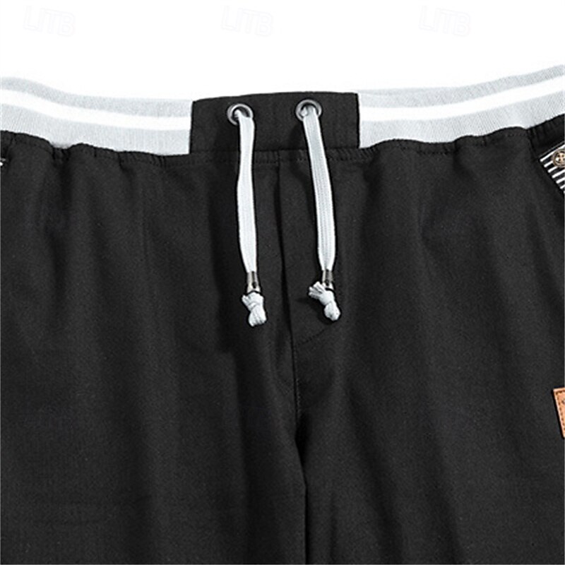Men's Dress Shorts Burmuda Shorts Work Shorts Pocket Drawstring Plain Comfort Breathable Knee Length Outdoor Business Fashion Casual Black Blue4