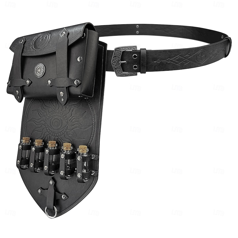 Medieval Renaissance Waist Belt Belt Pouch Magic Bottle Warrior Vikings Fancy Dress Men's Women's Unisex Halloween Masquerade Performance LARP Adults' Belt Bag Magic Bottle
