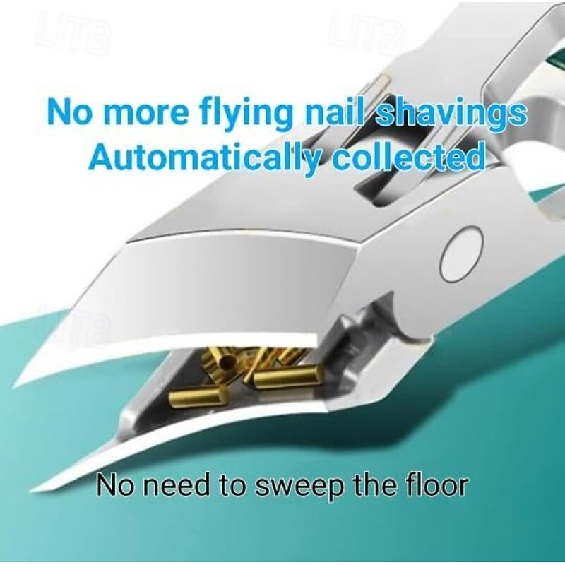 Wide Jaw Opening Anti-Splash Slanted Nail Clipper, Stainless Steel Curved Large Nail Clippers Trimmer, Fingernail Ingrown Toenail Clipper Cutters for Thick Nails for Seniors Men Women3