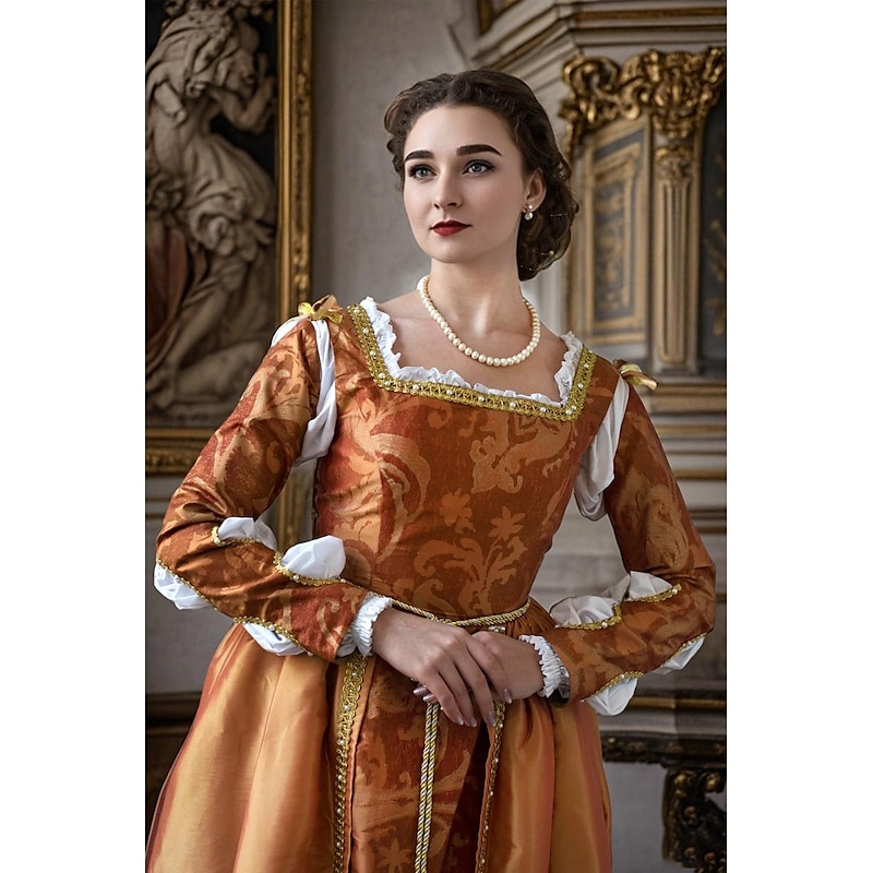 Medieval Renaissance Dress Prom Dresses Gown Viking Celtic Knight Fancy Dress Women's Royal Halloween Carnival Masquerade Performance LARP Ren Faire Adults' Dress4