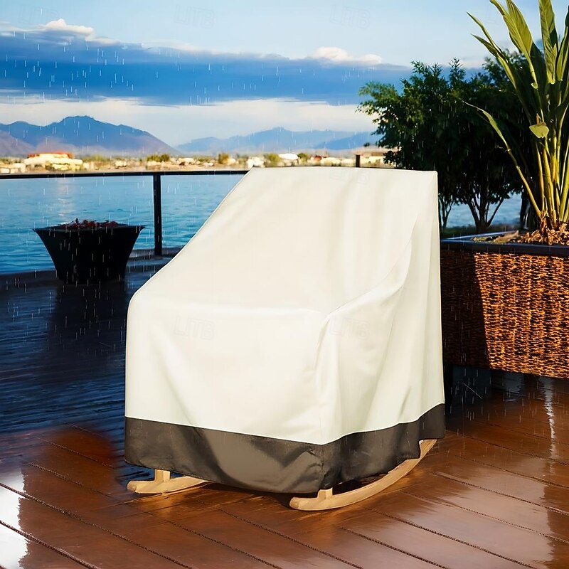 Outdoor Garden Furniture Patio Rocking Chair Covers, Waterproof Patio Egg Rocking Chair Covers, Swivel Chair Cover, Fits as Lawn Lounge Deep Seat Cover, Patio Dining Chair Cover