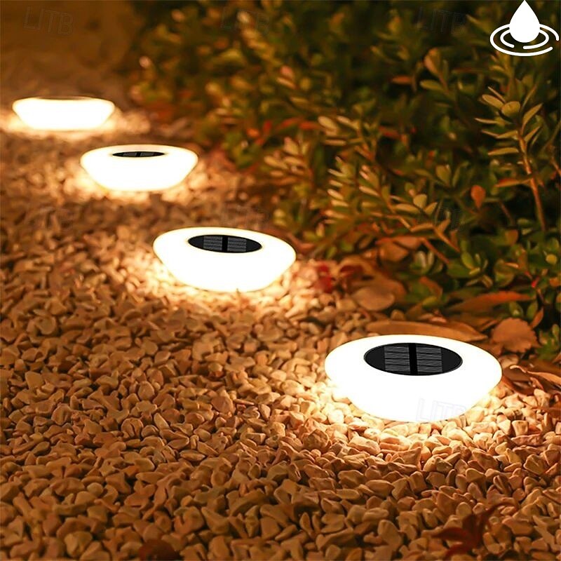 4pcs Solar Ground Light Solar Lawn Lights Waterproof Outdoors Garden Lamp LED Floor Lights for Garden Yard Driveway Patio Lawn Decoration