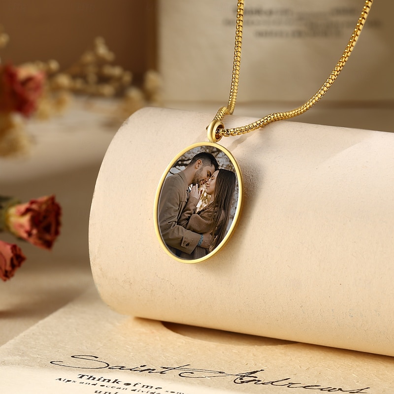 Personalized Thermochromic Necklace Custom Best Gift for Mom – Custom Photo Pendant, Unique Gift for Family, Friends, Loved Ones for Father's Day, Mother's Day2