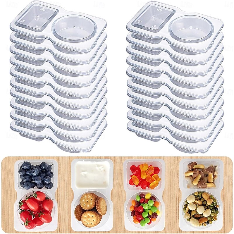 20pcs/set Snack Containers,Reusable Snack Containers with Lids,Snack Pack Containers for Portion Control and Meal Prep Lunch Containers for School Office Travel
